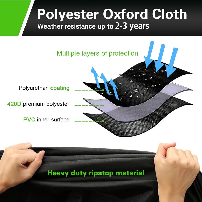 JSDYYYT 420D Riding Lawn Mower Cover Compatible with 42" 46" 48" 54" & up to 54" Deck, Waterproof Heavy Duty Durable (420D-polyester oxford) - Image 3